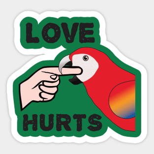 Love Hurts - Scarlet Macaw Parrot Sticker